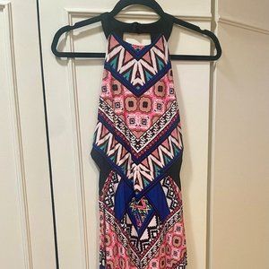 Floor Length Geometric Pattern Dress